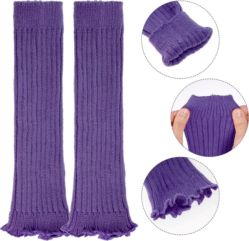 Miayon Leg Warmers Fishnet Gloves Fingerless Set Knit Long Socks for Women Girls 80s 90s Party Accessories Halloween - Image 4
